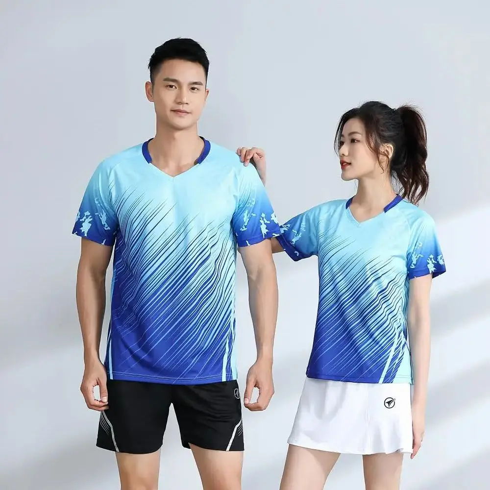 2024 Men Women Badminton T-Shirt New Table Tennis Jerseys Short Sleeve Breathable Tennis Shirt Summer Ping-pong Fitness Clothes