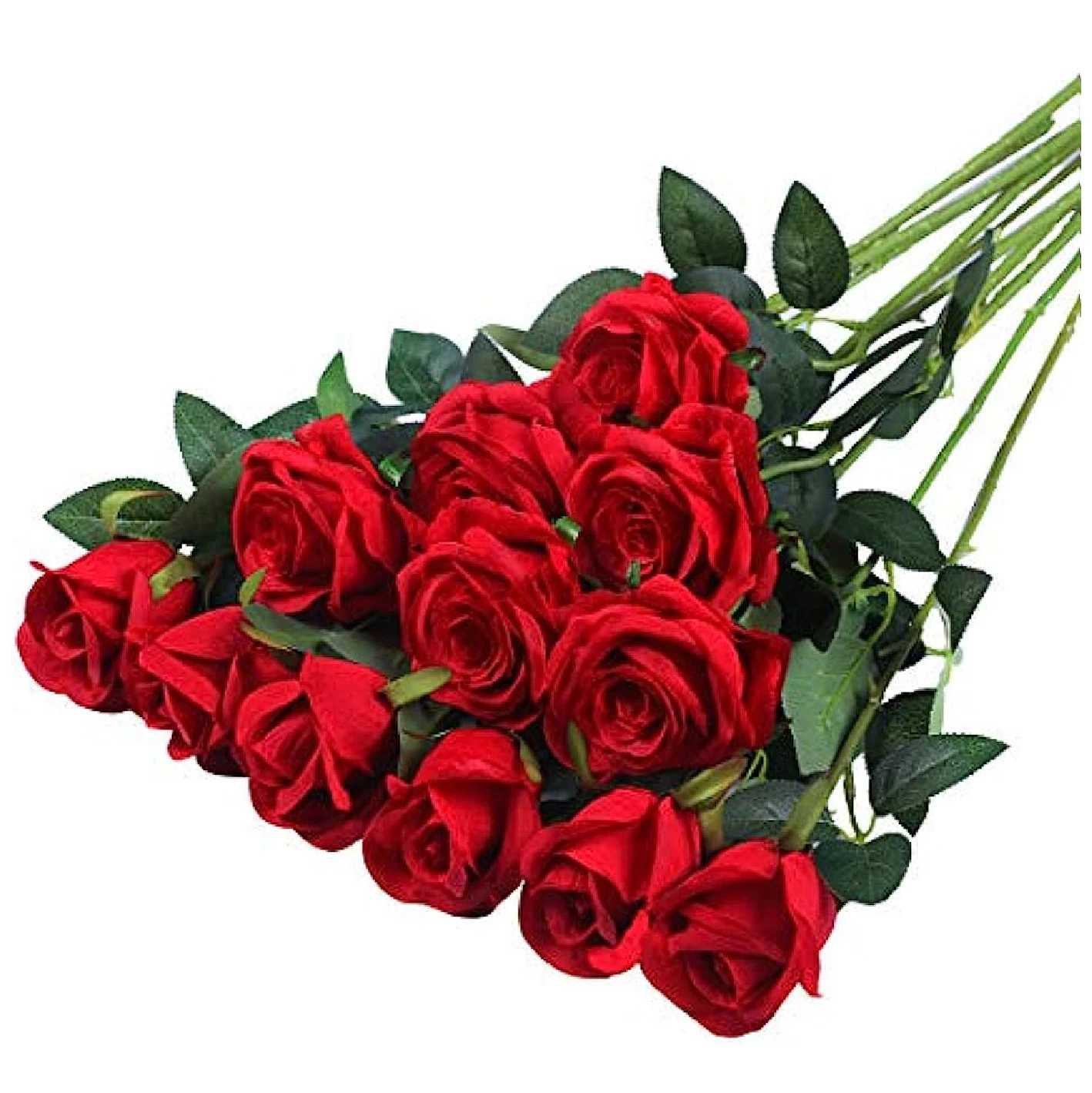 ช่อดอกกุหลาบแดงประดิษฐ์ 12 ชิ้ - Florist Supply Bulk บทวิจารณ์และราคา