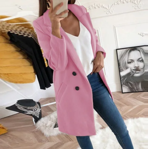 Quality 2022 Autumn Suit Collar Slim Women's Windbreaker