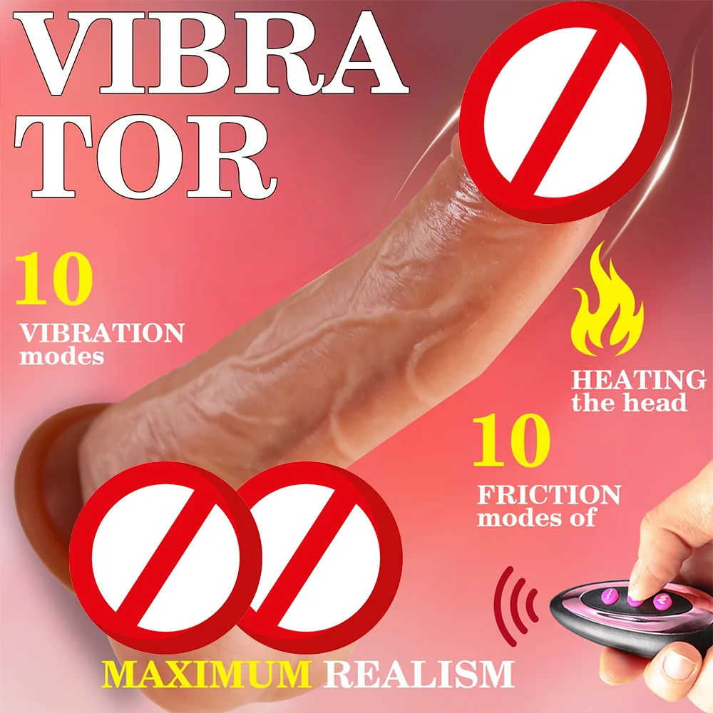 

Simulated Electric Dildo Vibrator Liquid Silicone 10 Types Of Telescopic Vibration Heated And Remote-controlled With Suction Cup