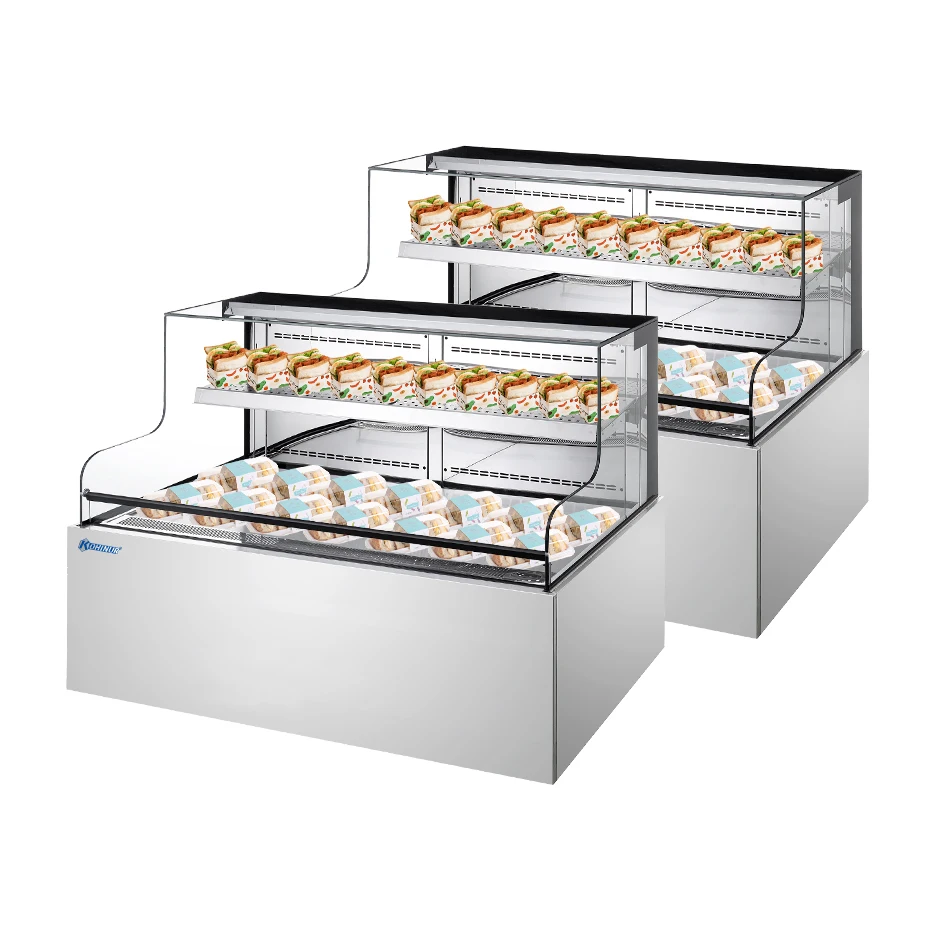

Коммерческий холодильник с однотемпературным стилем, витрина для супермаркетов, двери холодильника, открытая боковая витрина для сэндвичей