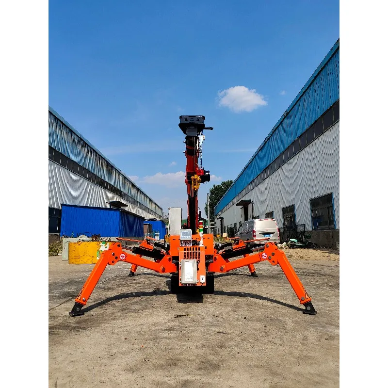 1 Tonnen mobiler Mini-Spinnenkran, Spinnenbau-Raupenkran, selbstfahrender elektrischer Spinnenkran