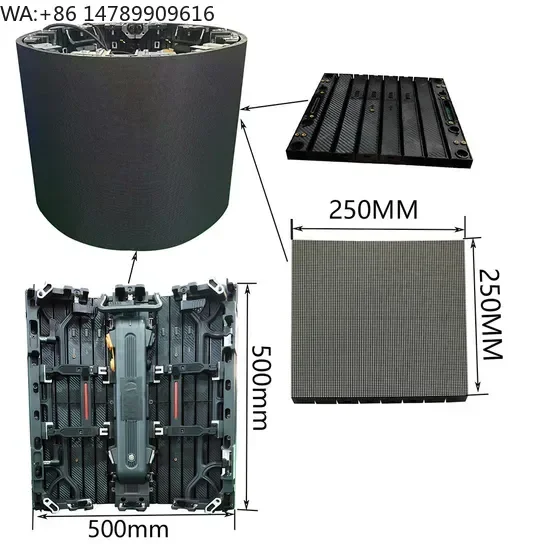 Custom Waterproof LED DisplayHigh Quality P3.91 Circle Column Indoor Flexible Display Stage Backdrop