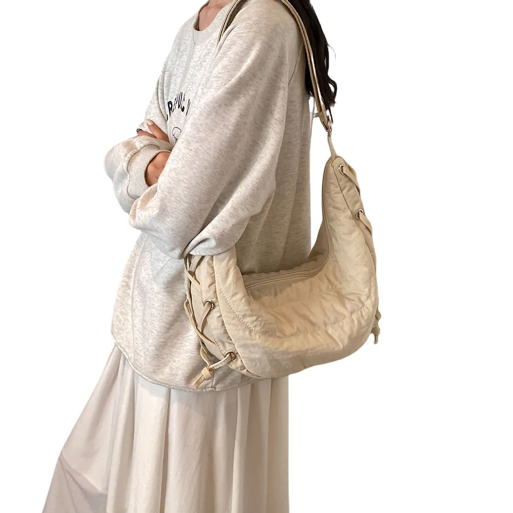 

Women Stylish Dumpling Bag Large Capacity Fashion Shoulder Bag Adjustable Strap Crescent Crossbody Bag Simple Satchel Bag
