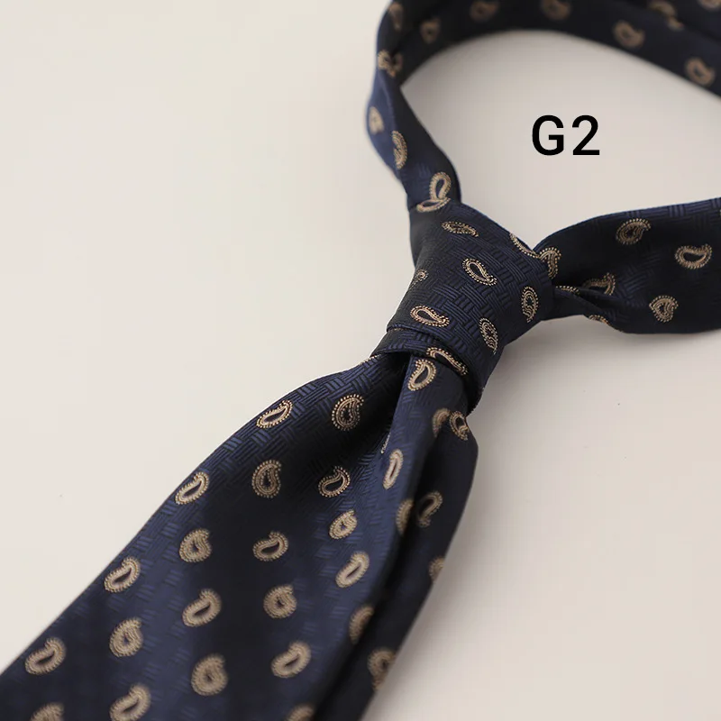 8 cm Herren-Luxus-Krawatten, Herren-Business-Krawatten, Paisley-gestreift, rot, marineblau, handgefertigt, lässige Krawatte, Krawatten, Accessoires – Detail 7