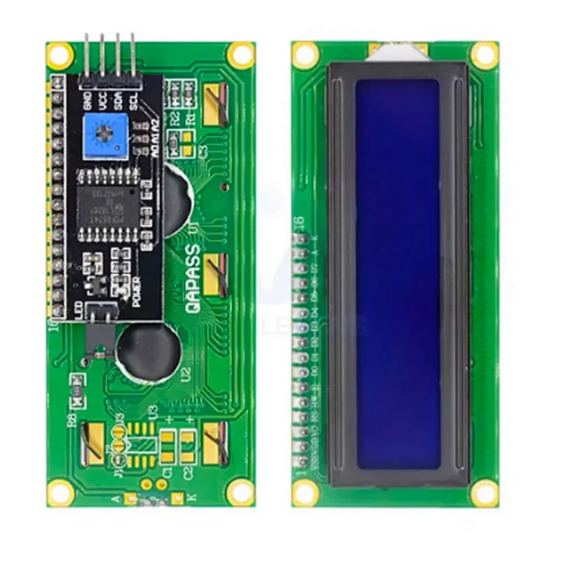 وحدة LCD1602A شاشة زرقاء/أخضر IIC/I2C 1602 متوافقة مع شاشة عرض LED r3 مع الإضاءة الخلفية