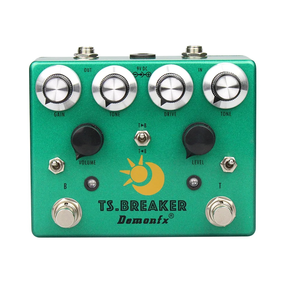 TS.BREAKER Guitar Effect Pedal, Dual Overdrive Combined, BLUES, TS9 in One Pedal Add Order, Toggle Demonfx