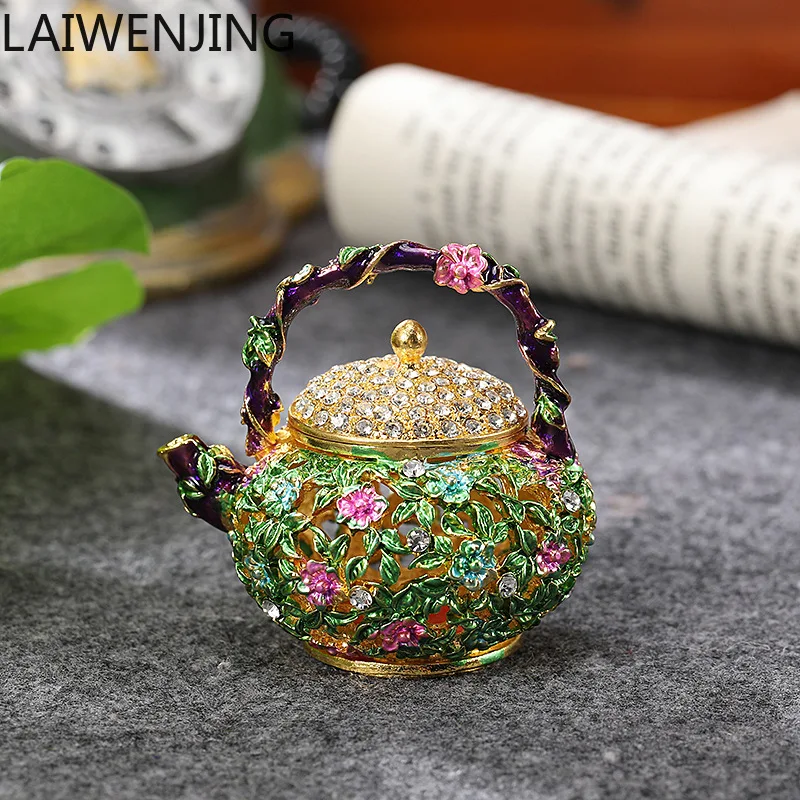 

HLZ Fashion Light Luxury Teapot Zinc Alloy Jewelry Storage Box High-end Jewelry Box