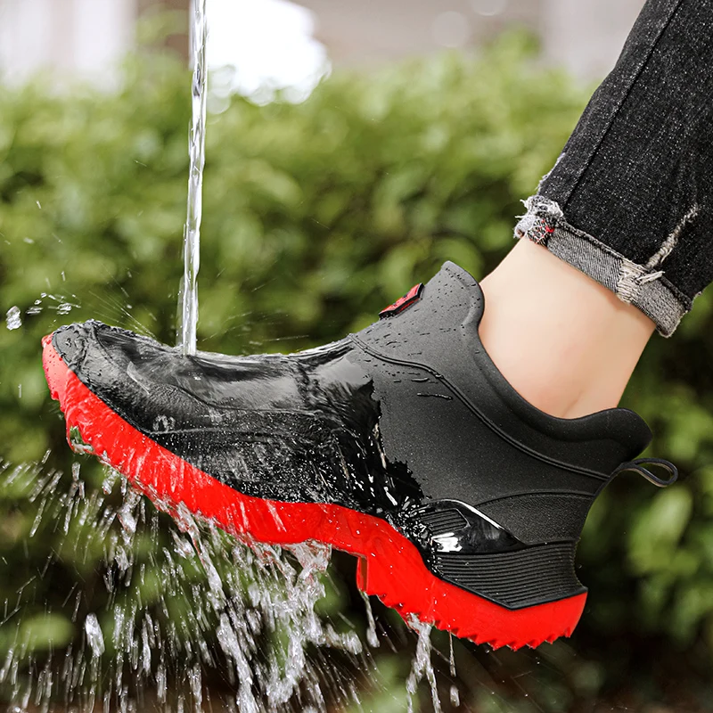 Men Women's Casual Rain Shoes Four Seasons New Non-Slip Waterproof Comfort Outdoor Fishing Water Shoes Fashion Lovers Rain Boots