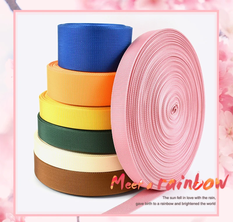 20 Meter 20/25/32/38/50 mm Nylon-Gurtband, 1 mm dick, Taschenband, Sicherheitsgurt, Zierband, Nähmaterial, Kleidung, DIY-Zubehör – Detail 1