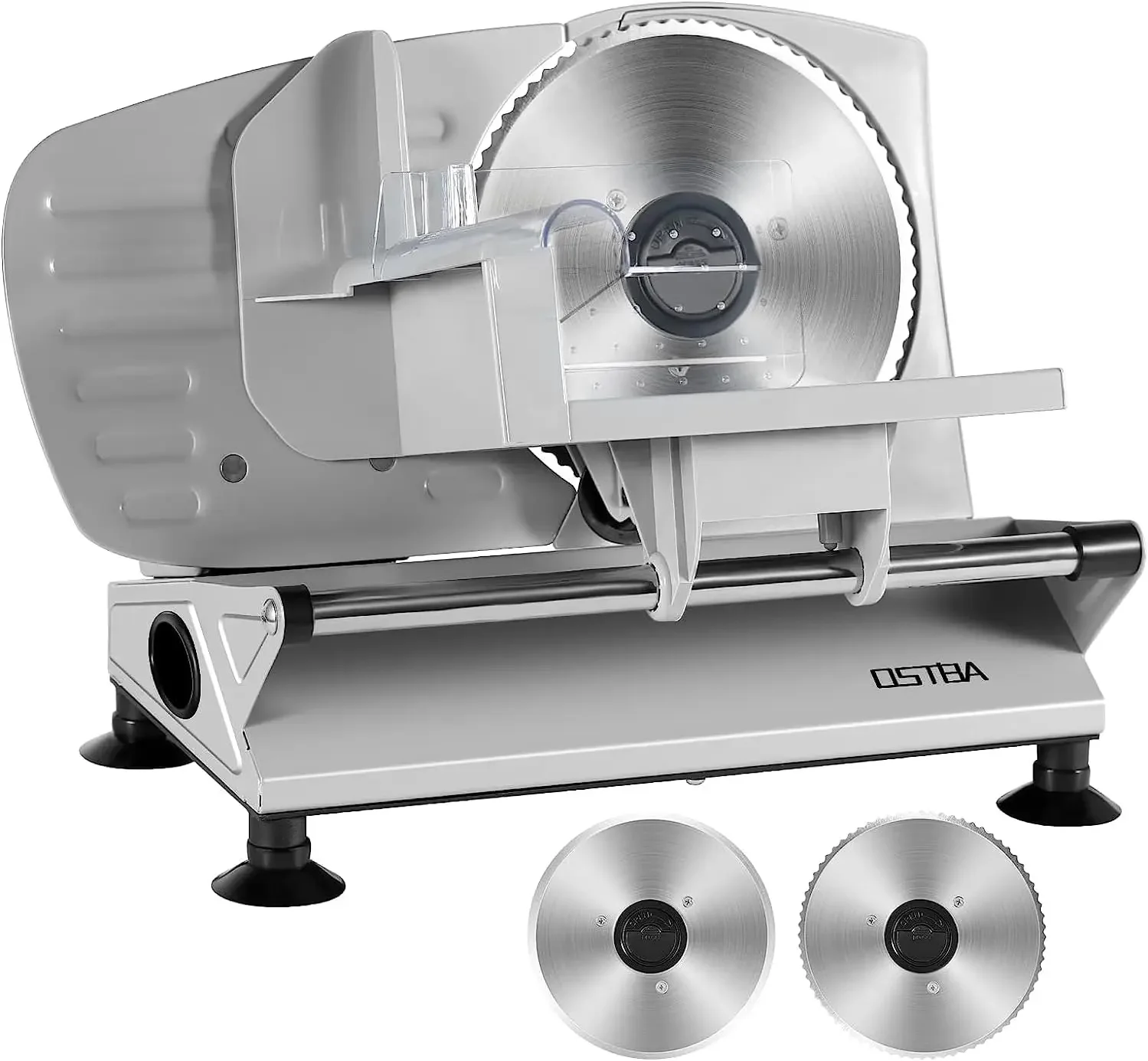 

Meat Slicer Electric Deli Food Slicer with Two Removable Stainless Steel Blades and Food Carriage