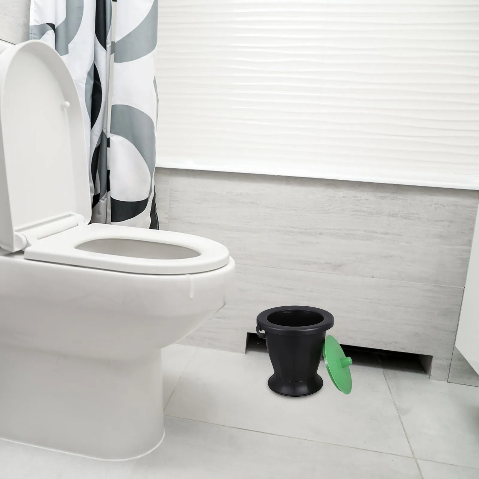 دلو البول البلاستيكي مع غطاء مرحاض محمول للسفر والمستشفى المنزلي يستخدم وعاء قوي وناعم وسهل لكبار السن #5