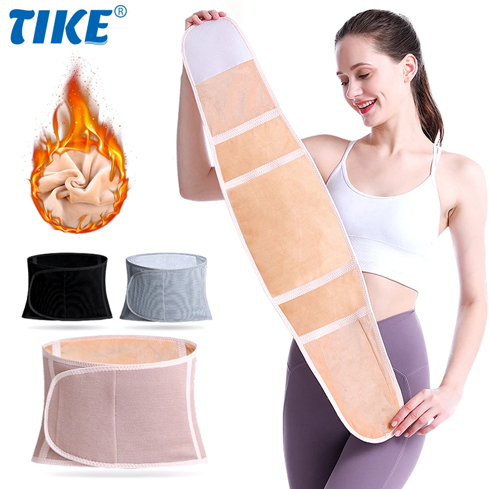 

TIKE Winter Thicken Thermal Plush Waist Warmer Lumbar Support Belt Cozy Warm Abdominal Protector Stomach Body Wrap Back Brace