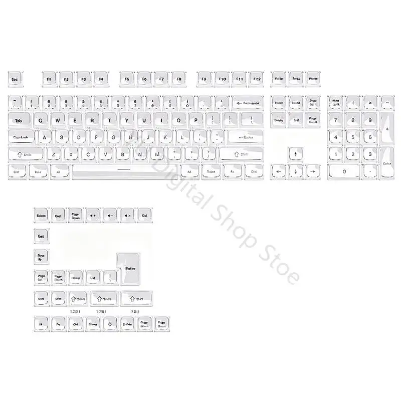 96BA Ersatz-Tastenkappen-Set für mechanische Tastatur, 132 Tasten, MDA-Profil, Kristall-Jellys-Kappen für Vorbauten und Zoll – Detail 4
