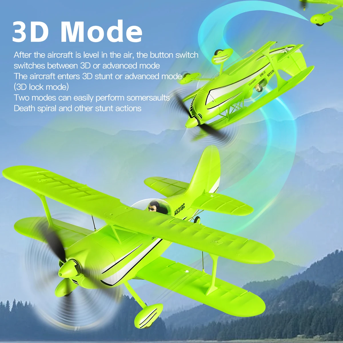 A310 Quadcopter RC Airplane 3D/6G Beech D17S Biplane High Simulation Brushless Motor for Boys Real Machine Portrait Gift Toy
