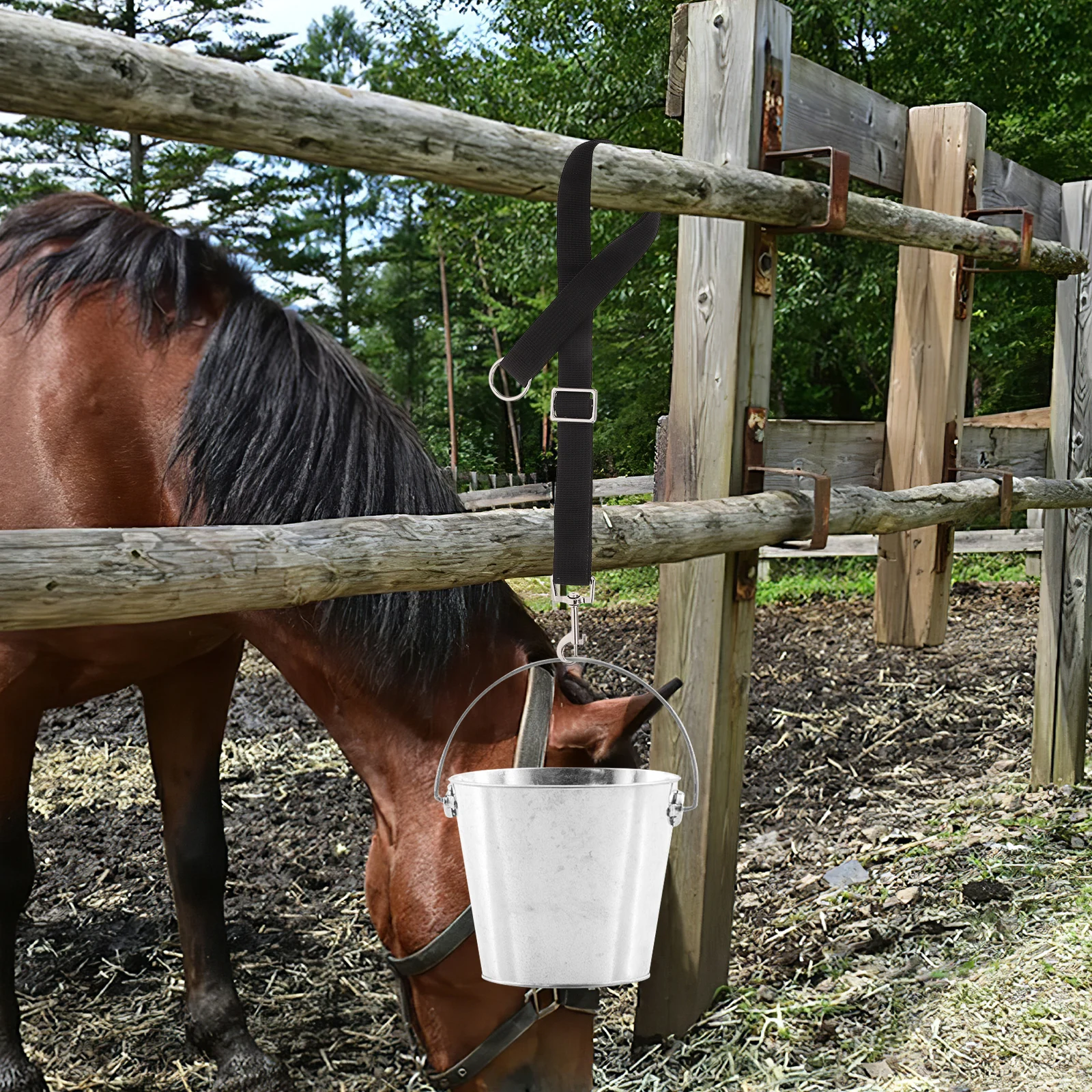 

4pcs Adjustable Nylon Bucket Straps Durable Horse Stall Accessories Secure Hold For Water Feeding Hanging Tools Outdoor Grooming