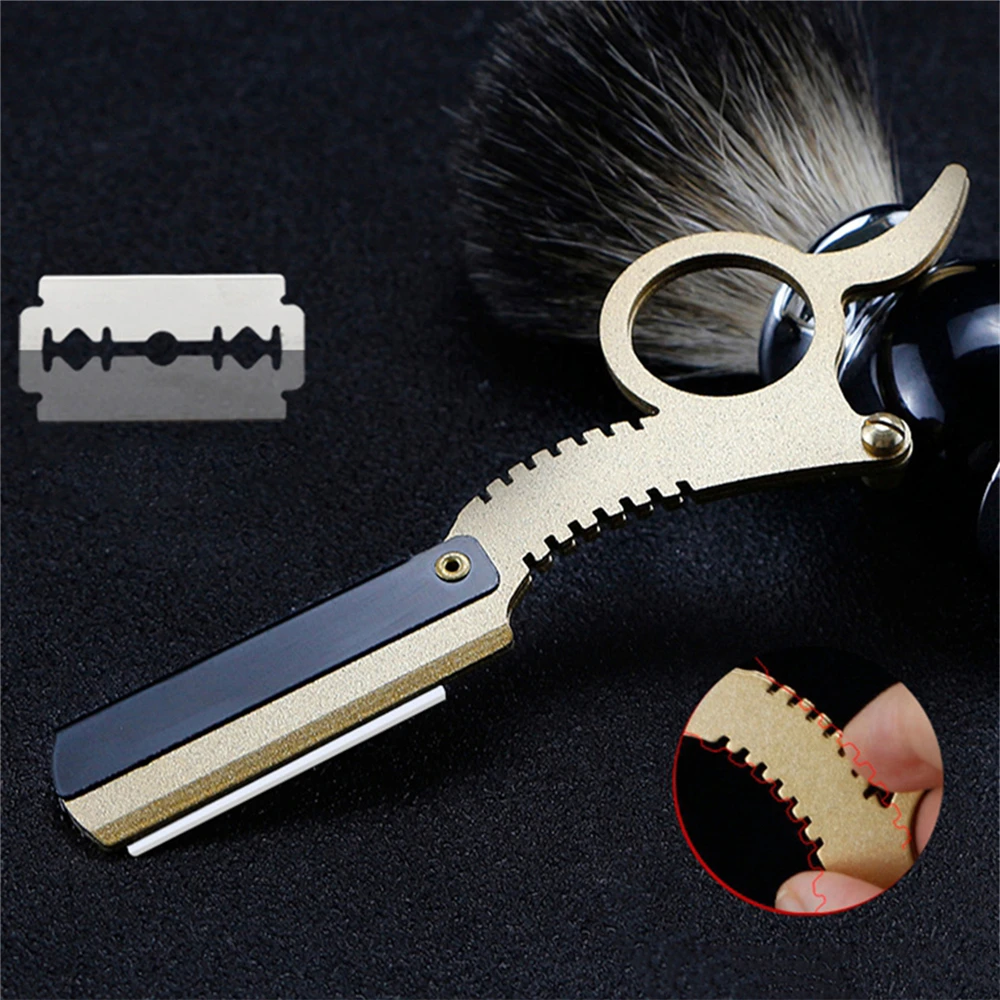 1 قطعة الرجال الحلاقة الفولاذ المقاوم للصدأ مستقيم الحلاق الحلاقة حافة الصلب اللحية ماكينة حلاقة سكين أدوات إزالة الشعر الحلاقة السلامة #6