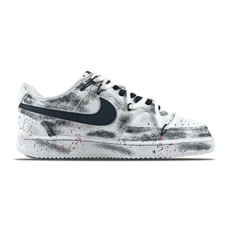 【Customize】Nike Court Vision 1 Skateboarding Shoes Men Low-top White/red Sneakers shoes DH2987-101