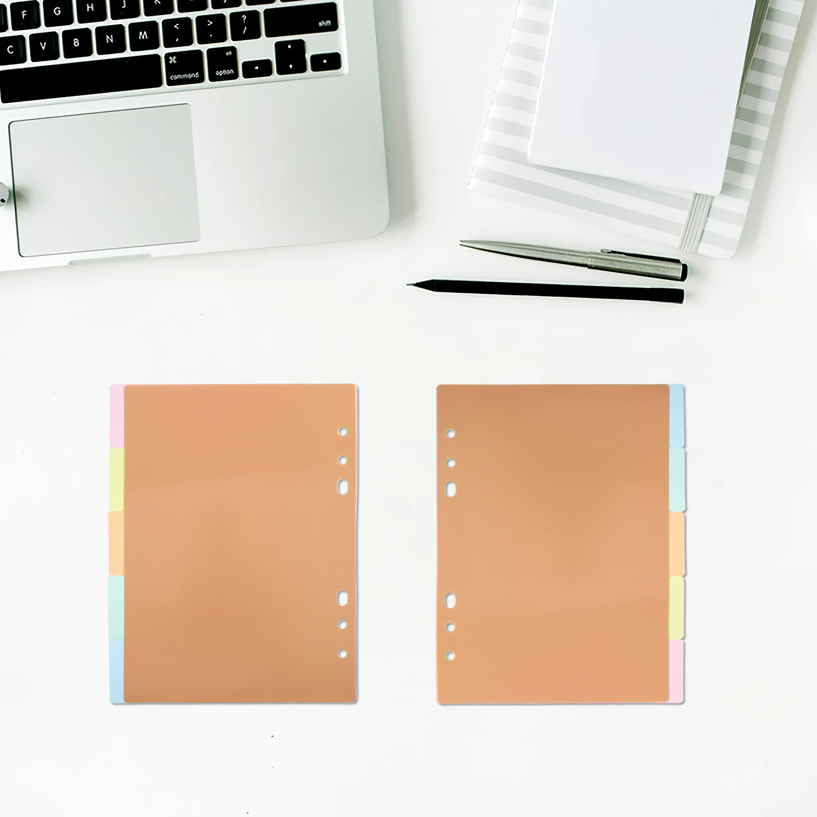 2 Pcs A5 Index Dividers Colorful Plastic Tabs Extra Wide Bigger Labels Secure Inserts Reinforced Holes Notebook Section