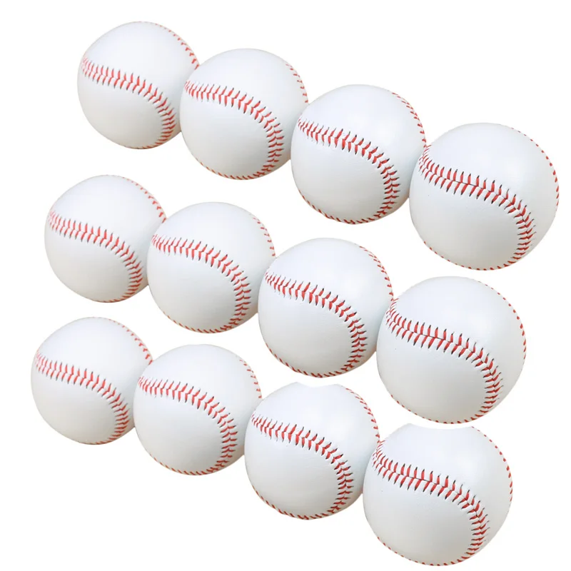 

12pcs/lot Baseball No. 9 Softball Hardball Training Handmade Balls Soft Fitness White Safety Kid Baseballs Men's Practice