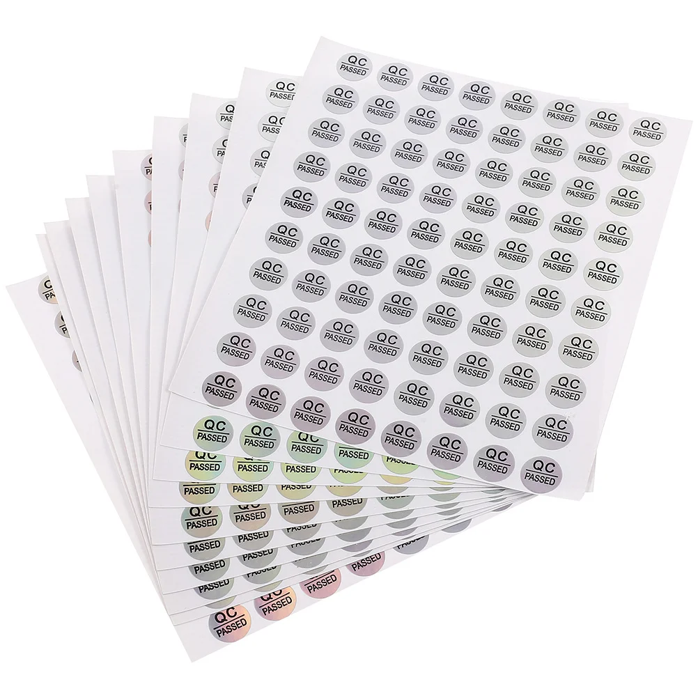

2400Pcs Qc Passed Labels PVC Adhesive Clear Printing Durable Warehouse Quality Test Stickers Inspection Tags Quality Test Labels