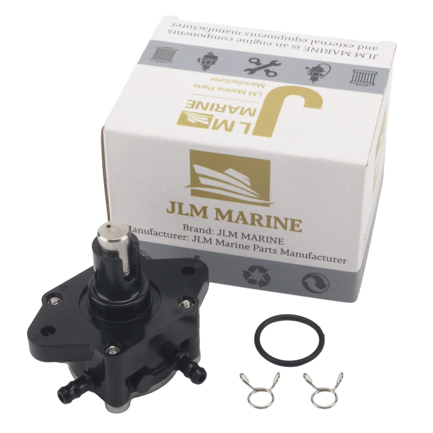 JLM Marine Fuel Pump Assembly With Clamps Clips for Evinrude Johnson Marine 90 150 140 HP 4 Stroke Outboard 5033699 5036797