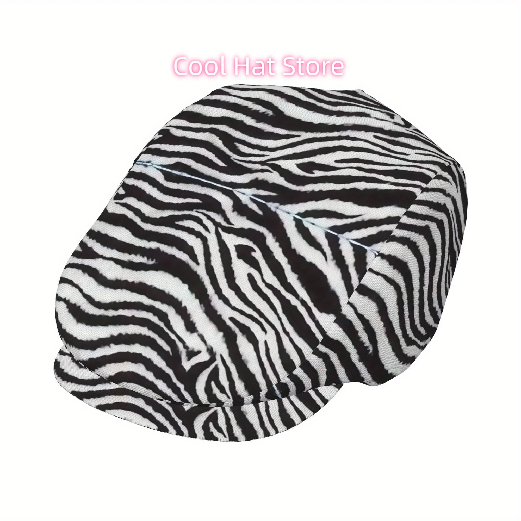Full-width printing Wavy Zebra Stripes Men and Women Flat Cap Adjustable Newsboy Cap Beret Ivy Cap Cabbie Flat Hat Irish hat Fis