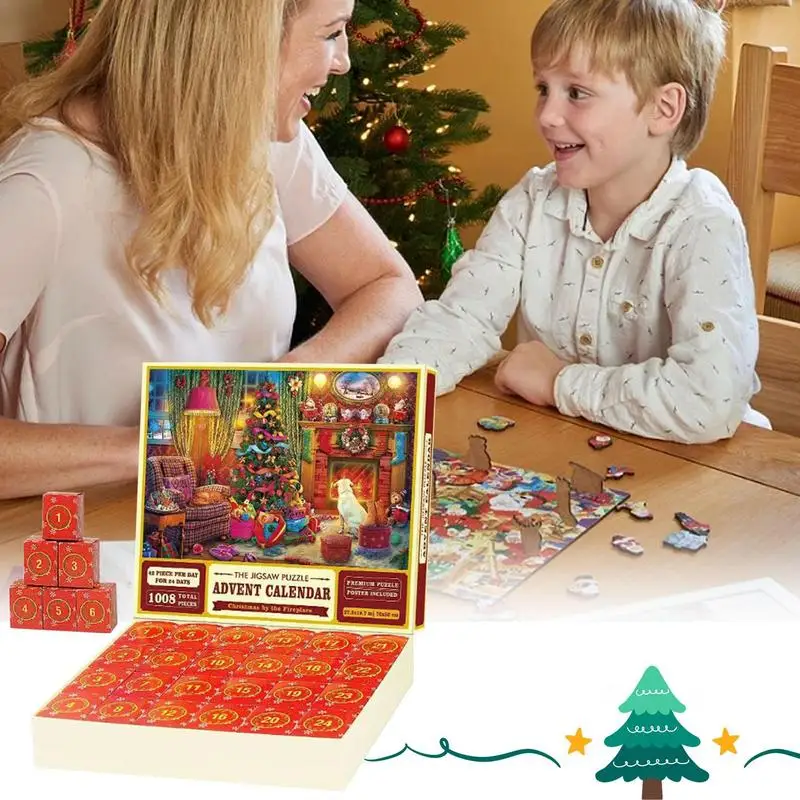 Christmas Puzzle Countdown Calendar Christmas Jigsaw Puzzles Countdown Calendar Christmas Themed Wedding Party Favors For Kids