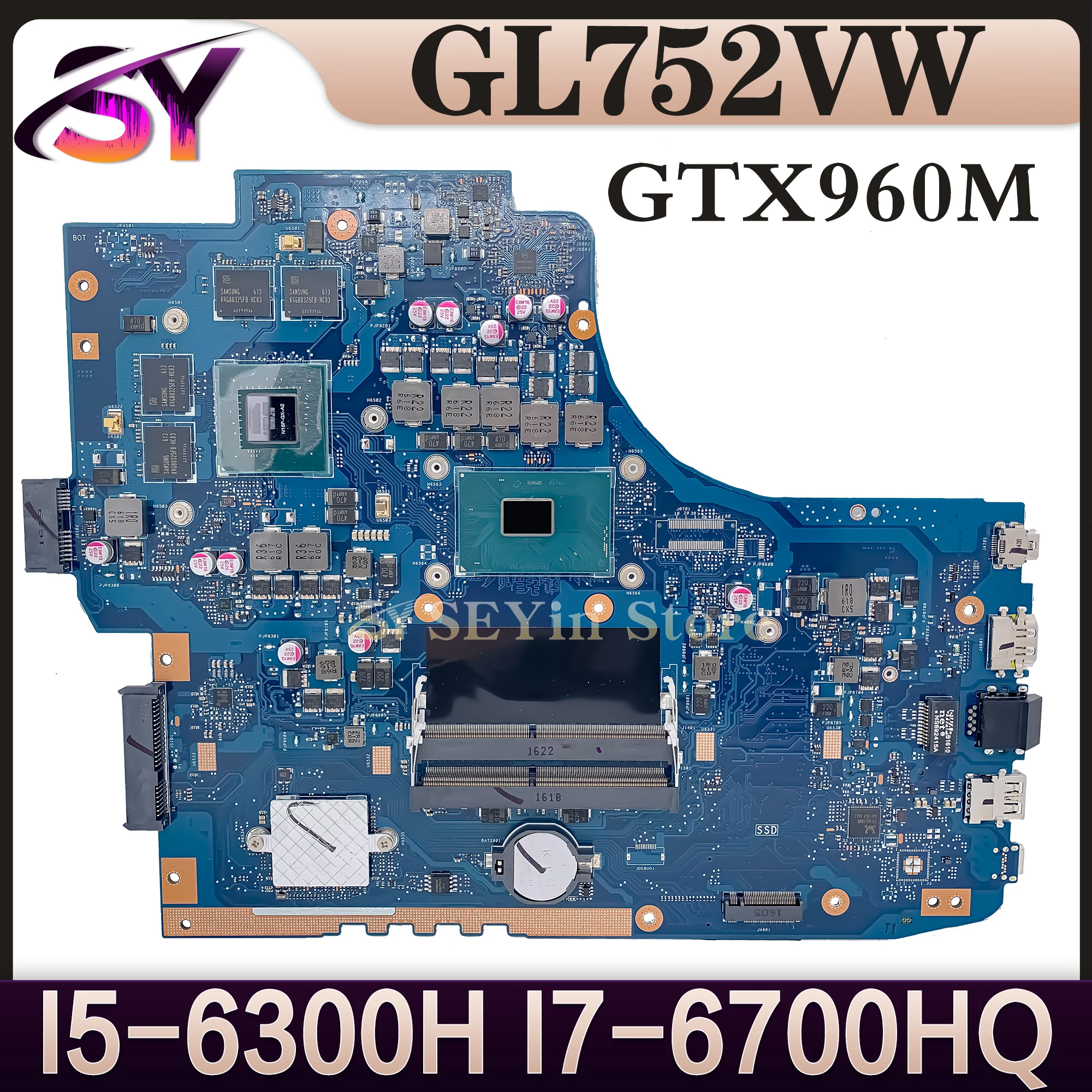 GL752VW Mainboard For ASUS GL752VL FX71V FX71PRO GL752V Laptop Motherboard I5-6300H I7-6700HQ GTX960M