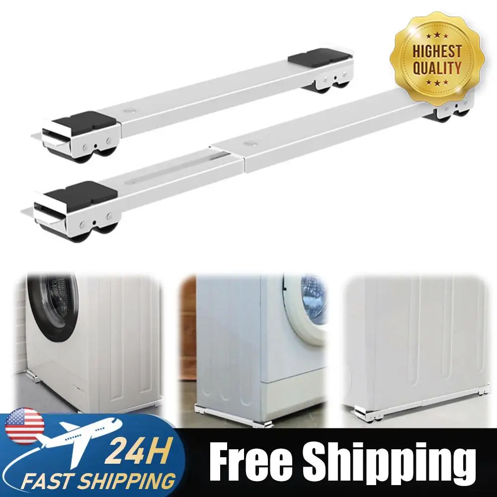 

Комплект из 2-х подставок для холодильника, нескользящие ролики для бытовой техники, выдвижные мобильные ролики для стиральных машин и холодильников