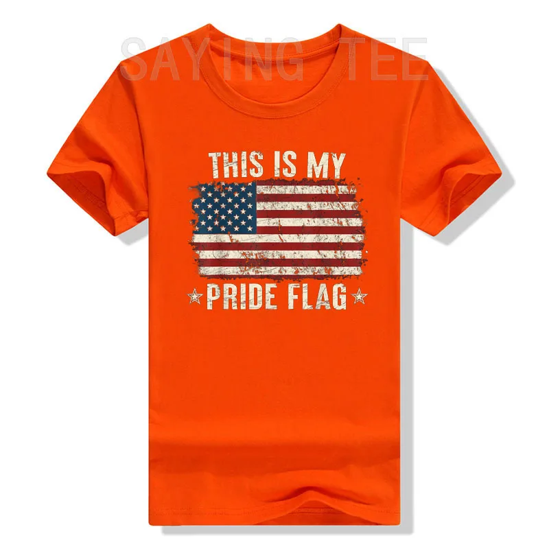 This Is My Pride Flag US American 4th of July Patriotic T-Shirt Independence Day Graphic Tee Tops Short Sleeve USA Proud Clothes