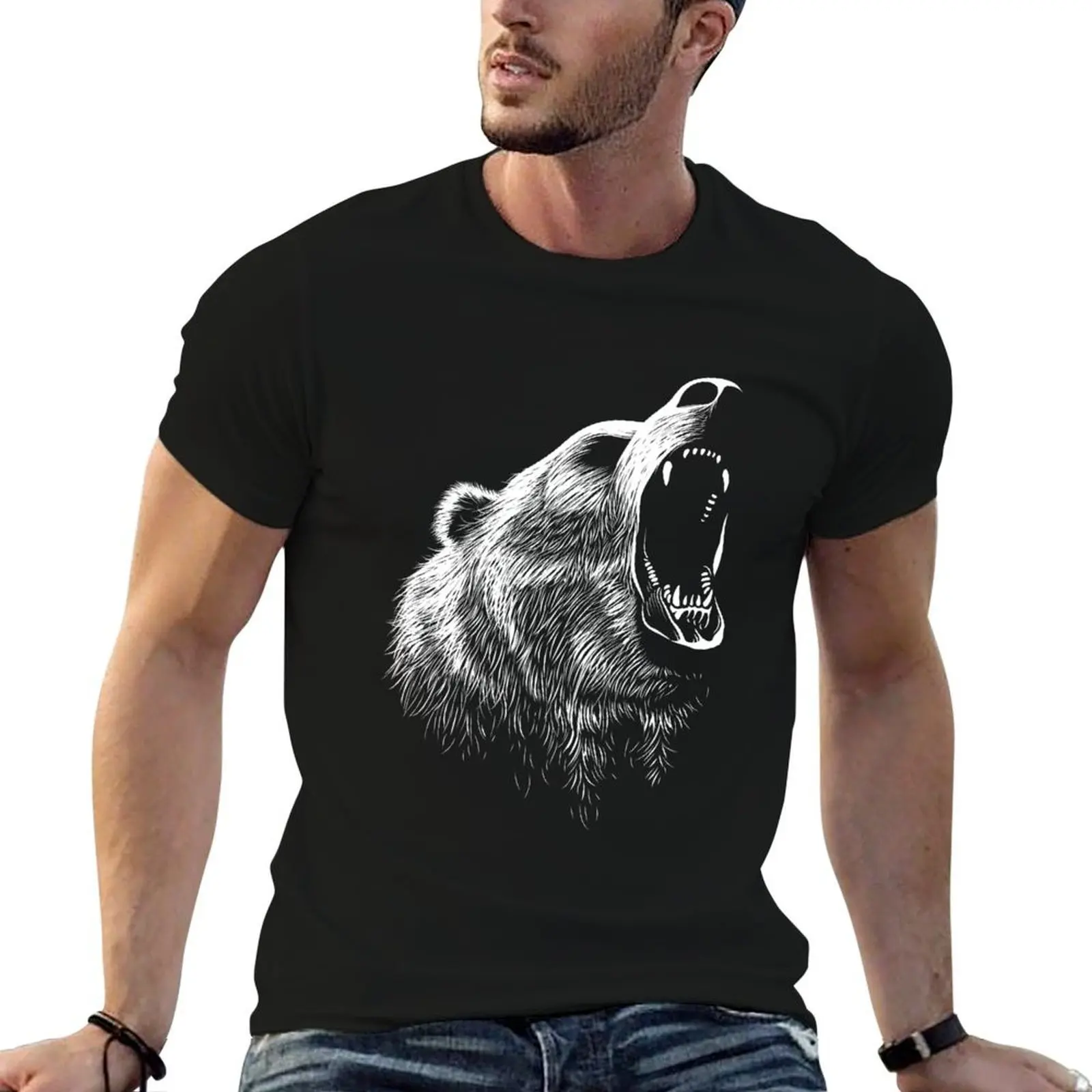 

Roaring Bear T-Shirt t shirt man plain printed t shirts for man T-Shirt