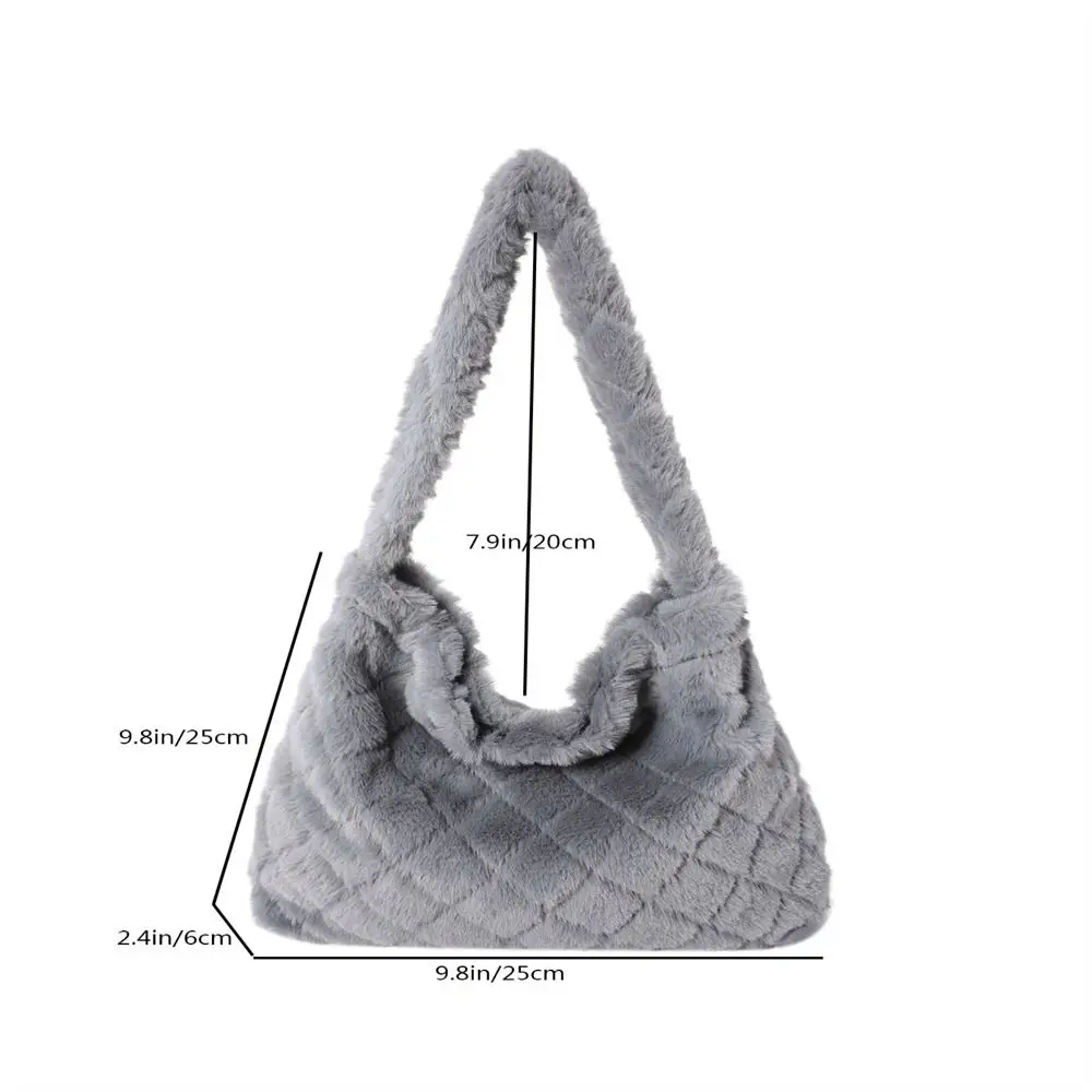 Miękki pluszowy torby na ramię na co dzień jednokolorowe futrzane torebki o dużej pojemności torby na zakupy kobiet dziewcząt