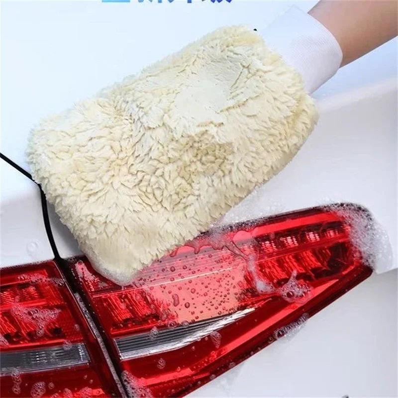 1-10pcs Microfiber Car Wash Gloves Soft Wool Plush Car Cleaning Mitt Double-faced Glove Car Wash Car Detailing Cleaning Tool