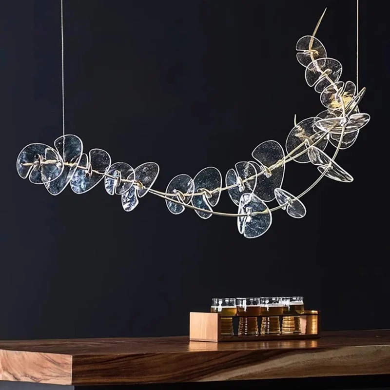 

Italian Designer Postmodern Elegant Clear Glass Ceiling Pendant Lights Lustre Home Decor LED Dimmable Main Lamps For Dining Room