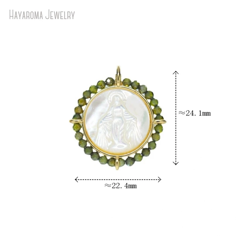 

5Pcs Religious Catholic Jewelry Gold Color Pendant Round Coin Shape Circle Figure Virgin Mary Charms