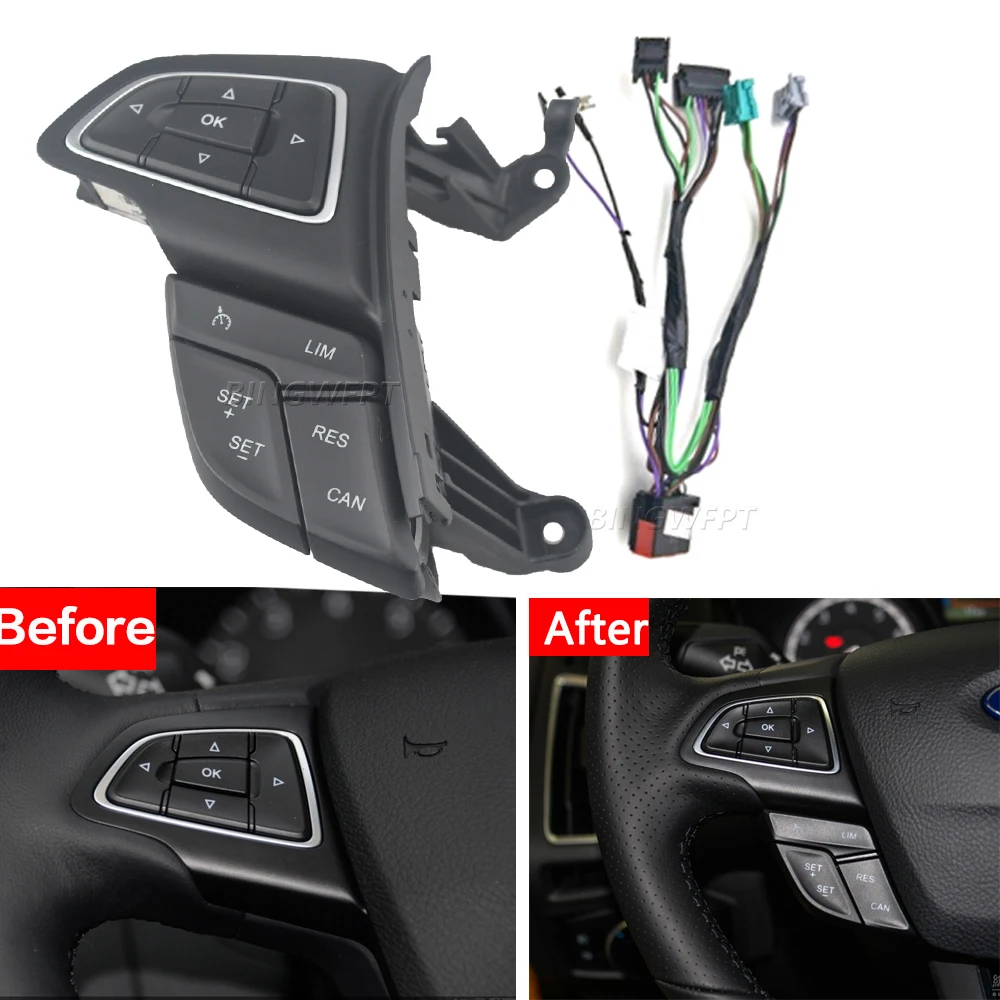 

Cruise Control Switch Steering Wheel Buttons With Cable For Ford Focus Mk3 2015-2017 Kuga 2017 Audio Volume Phone Cruise