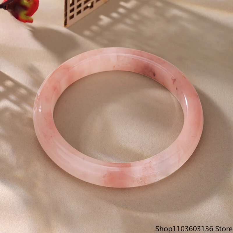 

Золотой шелковый нефритовый браслет с цветком персика, браслет-полубраслет для любителей бега, чтобы подарить подруге, праздничные подарки