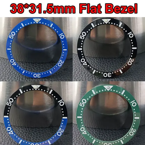 Imagen 2 del producto Inserto de bisel de cerámica plano, 38mm x 31,5mm, sustituto de reloj, anillo de inserción, accesorios de reloj, piezas de reloj con bisel luminoso