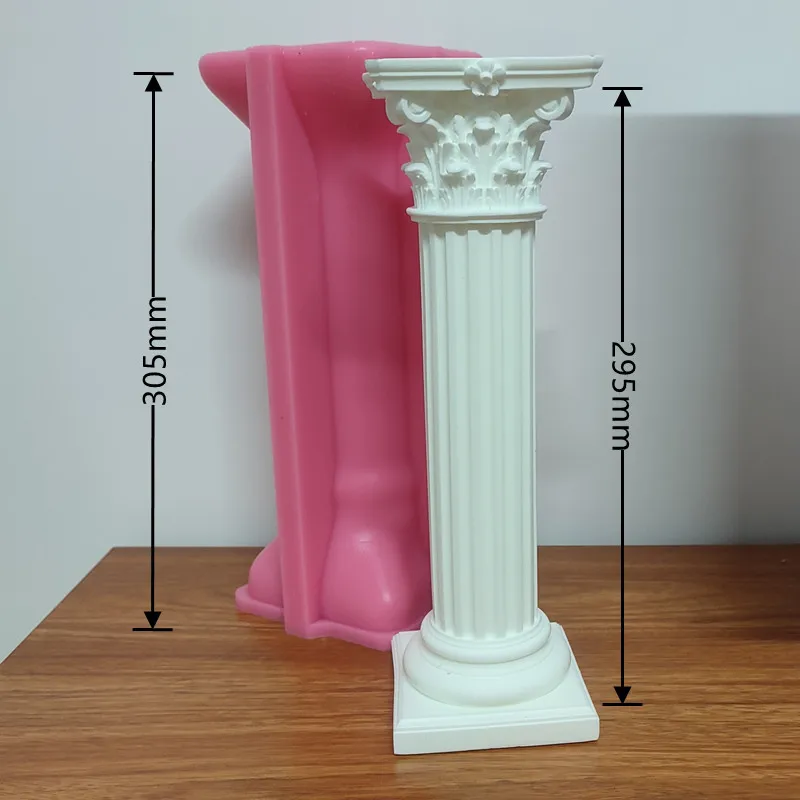 D301 Big European Roman Column Candle Silicone Mold Gypsum form Carving Art Aromatherapy Plaster Home Decoration Mold Gift Handm