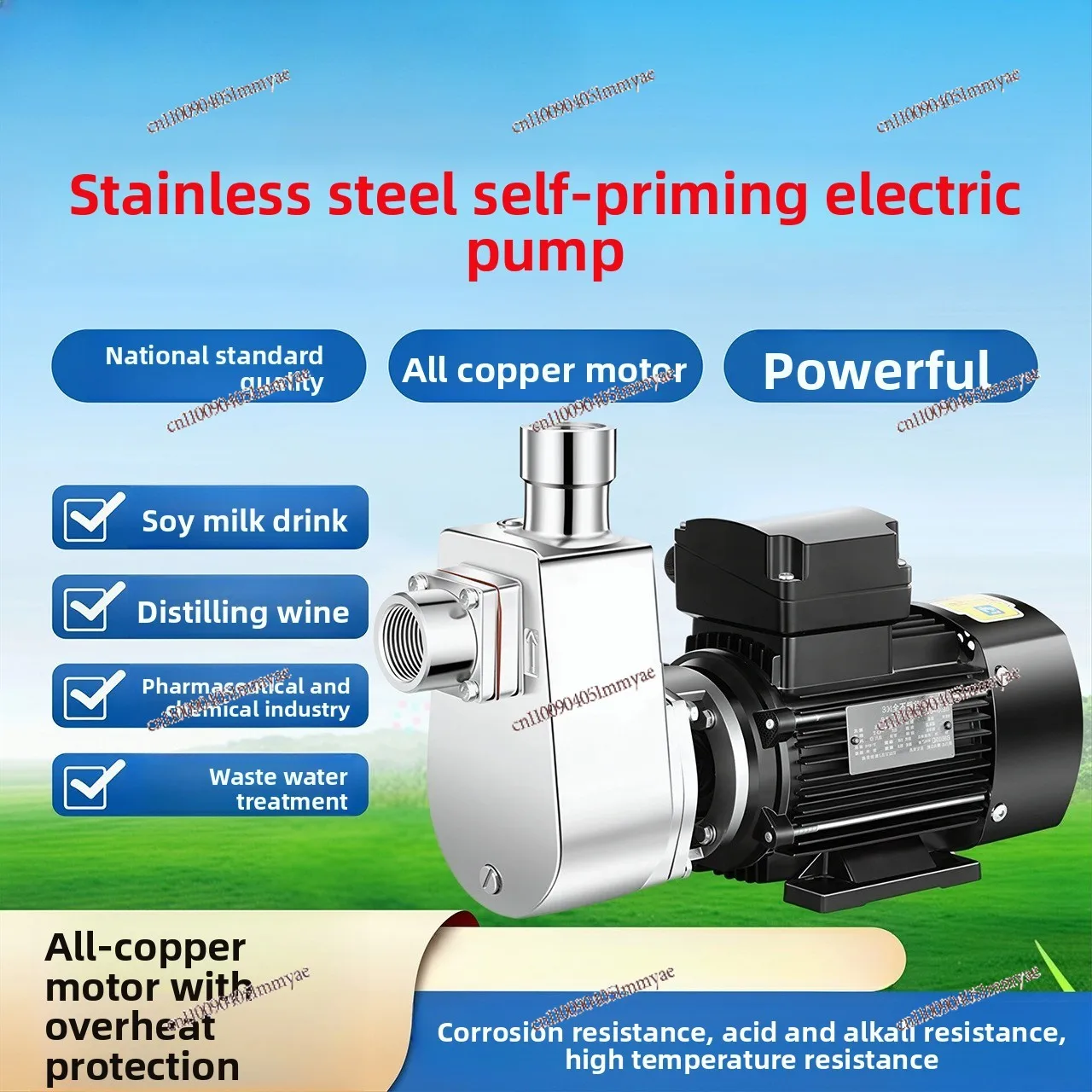 304 Stainless Steel Self-priming Pump 316 Food Grade Wine and Beverage Pump 380V Acid Pumping Chemical Pump