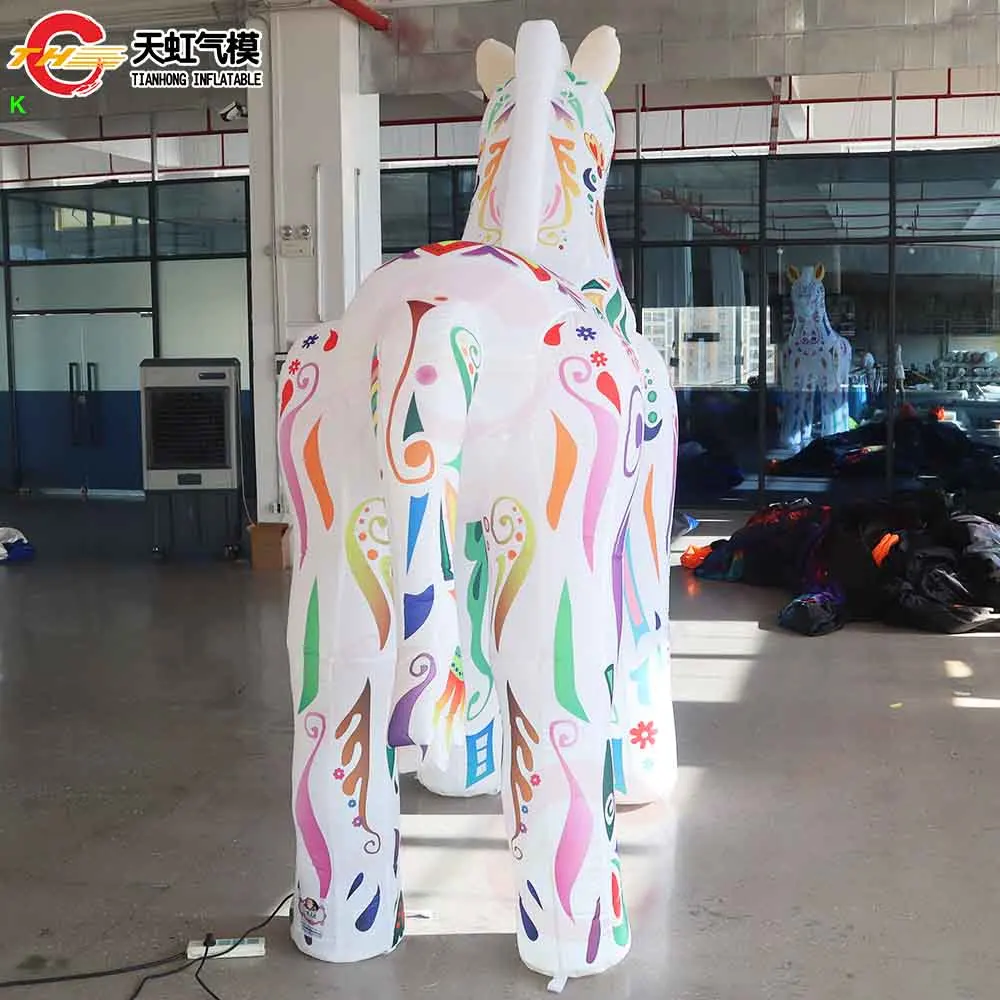 Envío rápido, modelo de caballo inflable gigante de lujo, globo de tierra de animales para explotar al aire libre para publicidad de decoración