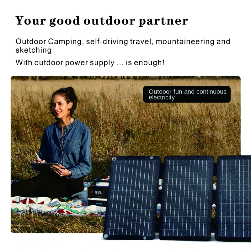 Panneau solaire pliant portable, sortie USB, chargeur solaire extérieur, voyage d'affaires, randonnée, camping, générateur de téléphone, sac, 900W