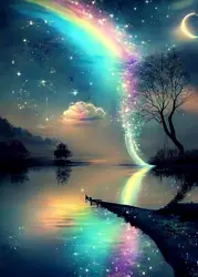 GATYZTORY Moon Tree Diamond Art Kits for Adults Full Drill Diamond Painting Kits for Beginners Painting with Diamond Arts and Cr