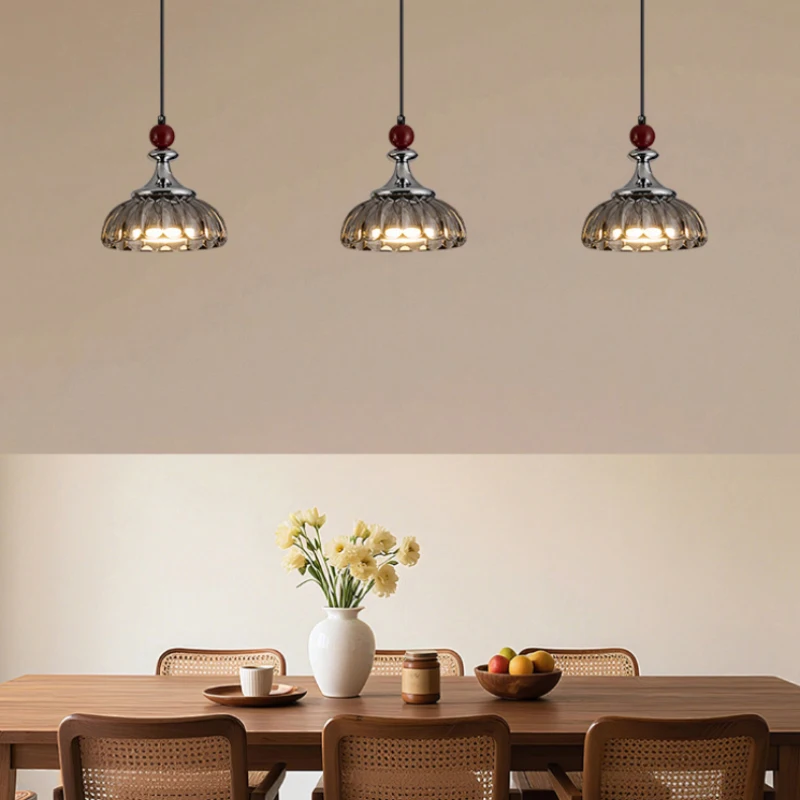Nordic Vintage Luxury Iron Glass LED Chandelier Room Decor Pendant Light For Living Room Bar Foyer Dinning Room Lighting Fixture
