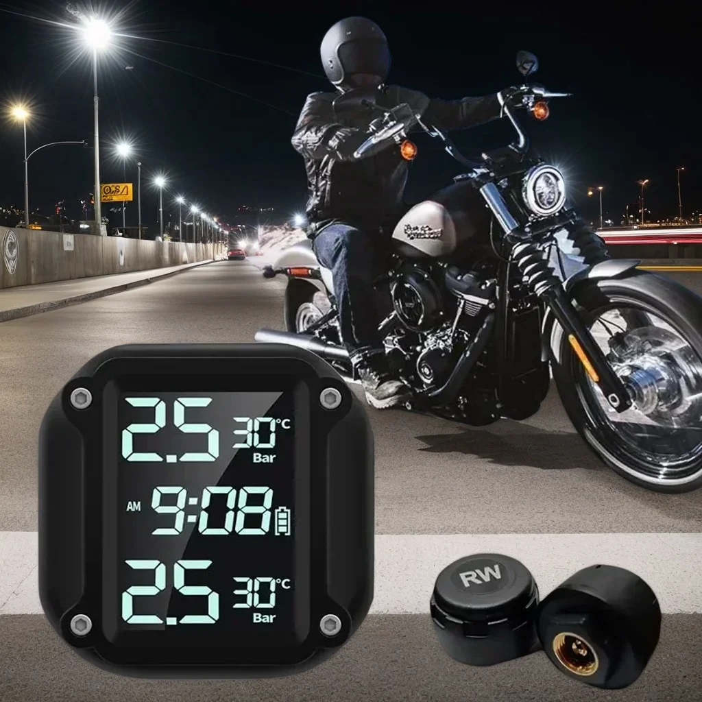 

Motorcycle TPMS - External Tire Pressure Monitoring System Sensors for 2-Wheel Motorbikes