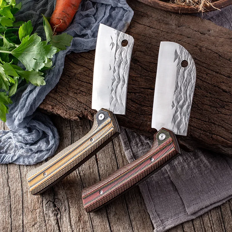 

Folding Chef Kitchen Knife Hand Forged Deboning Knife Meat Cleaver Kitchen Utility Cutting Tools