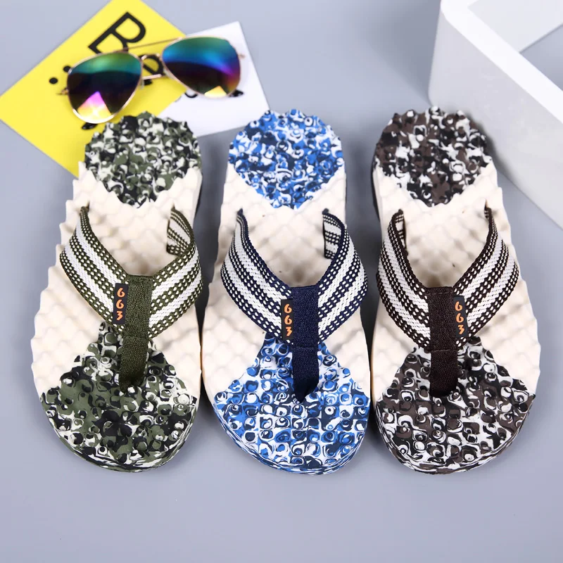 

Hot sale summer men slippers outdoor flip flops men heelless non-slip sandals lightweight slippers massage beach sandals 38-45