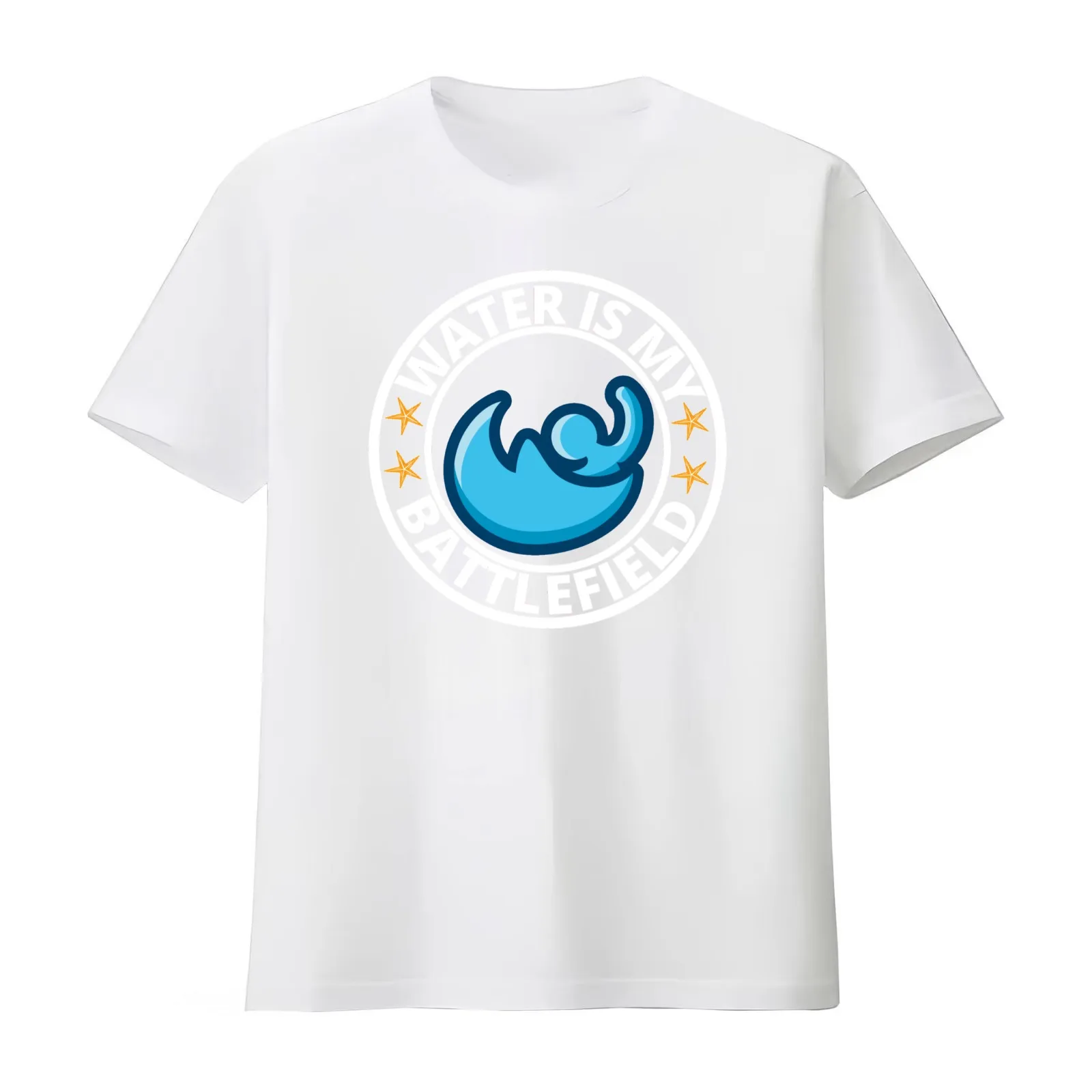 Water Is My Battlefield Swimmer T-Shirt Summer Casual Cotton Tee Oversized Streetwear Tops Vintage Graphic Print 100% Cotton