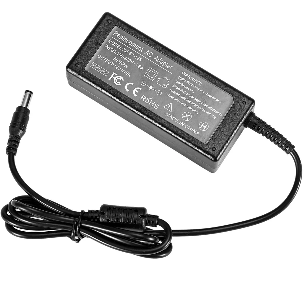 Адаптер переменного тока 12 В 5 А 60 Вт, 2 А 3 А 4 а, универсальный адаптер питания, зарядное устройство для ЖК светодиодной ленты, динамика, монит...